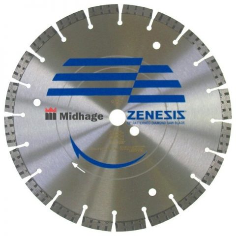 Cirkulär Diamantklinga för betong Zenesis 456-3,2-25,4 med segmenttänder och märkestext/logotyp.