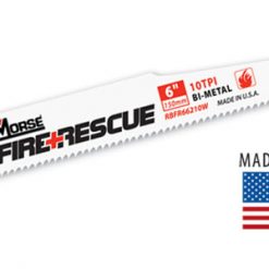 Ett 6-tums Tigersågblad Fire and Rescue fram- och återgående sågblad märkt "made in usa.